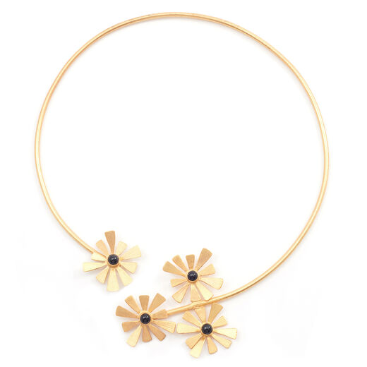 Flower burst torque necklace by Mine of Design