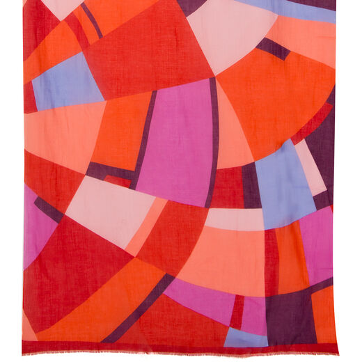 Pink and red abstract scarf