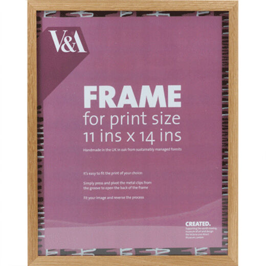 V&A box picture frame - 11x14 inches, oak