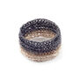 Black and silver knit ring by Milena Zu