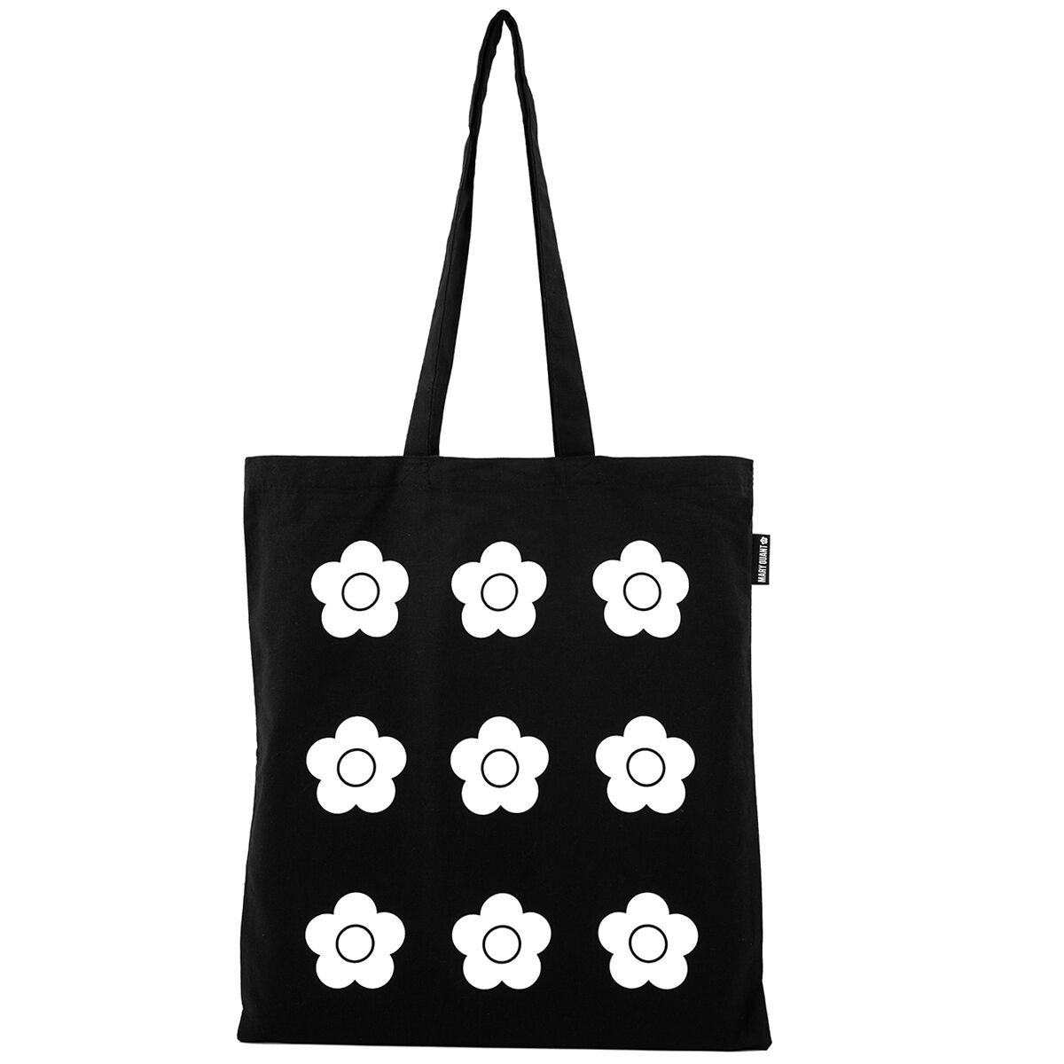 Mary Quant Flower Design Black Cotton Tote Bag | V&A Shop