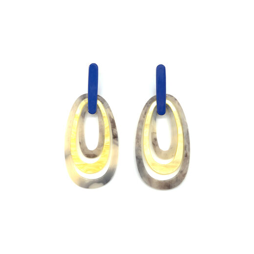 Triple hoop stud earrings