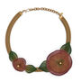 Orange pansy collar necklace by Sarah Cavender