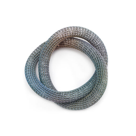 Peacock mesh twist bracelet by Sarah Cavender