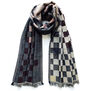Jacquard multi square print scarf