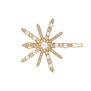 Golden hairclip adorned with paux pearls