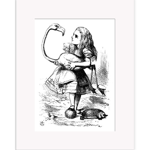 Alice and the Flamingo – mounted print