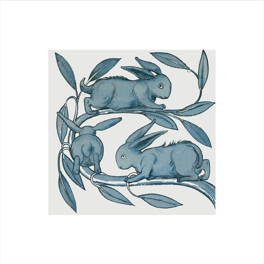 Rabbits Running Along a Branch print by William De Morgan