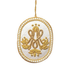 Marie Antoinette monogram embroidered decoration