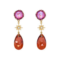 Pink star drop earrings