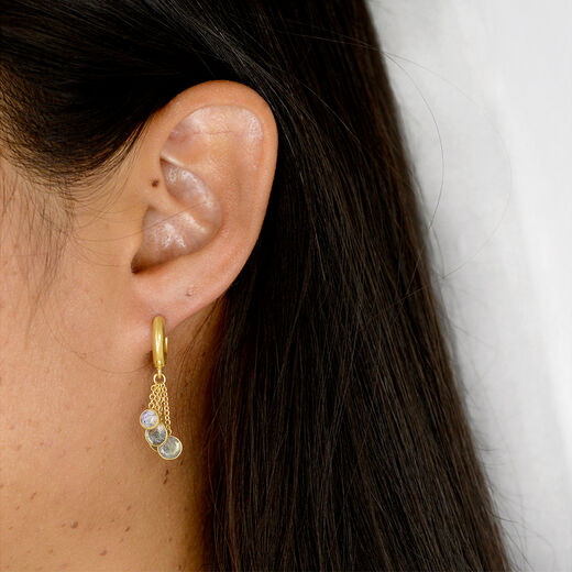 Labradorite loop earrings by Shan Shan