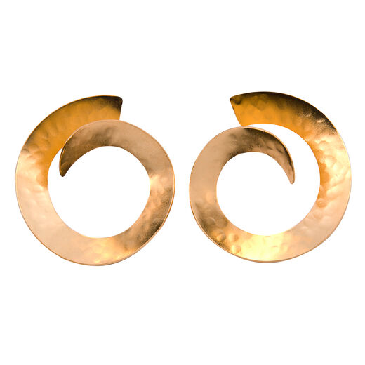 Open disc swirl earrings by Fo.Be