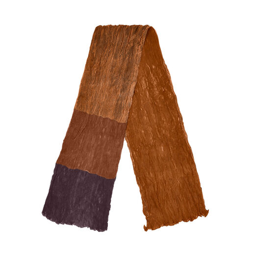 Orange and blue shibori silk scarf