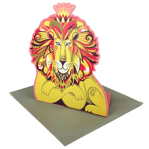 Standing lion greeting card