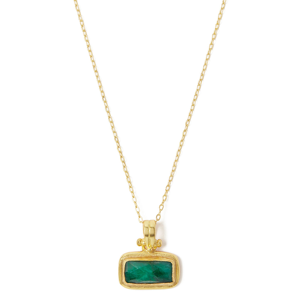 Emerald rectangle pendant necklace by Ottoman Hands | V&A Shop