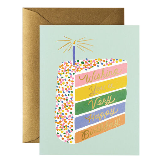 Birthday cake slice greeting card