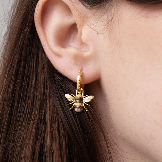 Honey bee huggie earrings by Fable England