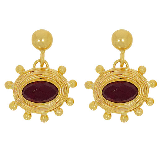 Red agate sun stud earrings by Ottoman Hands