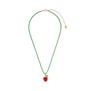 Raspberry glass beaded necklace