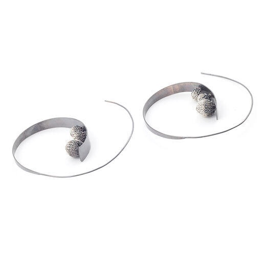 Hoop knit hook earrings by Milena Zu