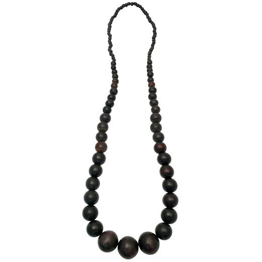Black wooden bead necklace