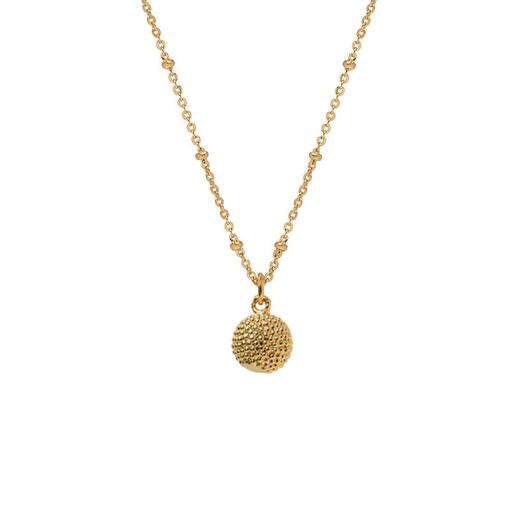 Studded gold ball pendant long chain necklace by Mirabelle