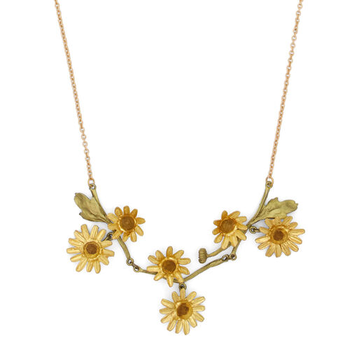 Yellow daisy statement necklace by Michael Michaud