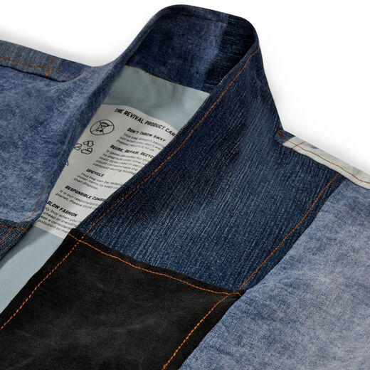 Recycled denim patchwork jacket by The Revival Clothing V&A Shop