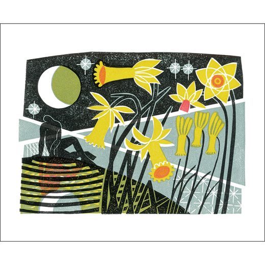 Narcissus greeting card by Clare Curtis