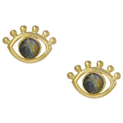 Labradorite eye stud earrings by Ottoman Hands
