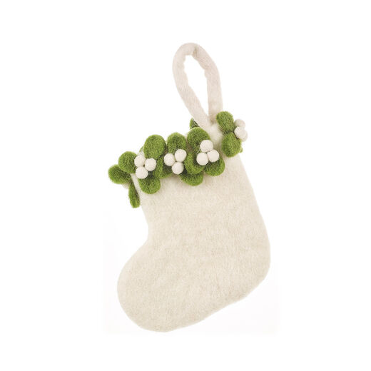 Mini mistletoe stocking Christmas decoration by Felt So Good