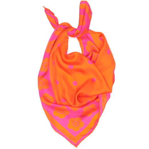 Mary Quant orange square silk scarf