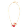 Pink gem floral necklace by Joli