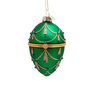 Green glass egg ornament