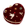 Velvet embroidered heart jewellery box by Fable England