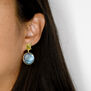 Labradorite disc stud earrings by Shan Shan