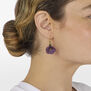 Purple petunia hook earrings by Michael Michaud