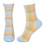 Blue and yellow check socks