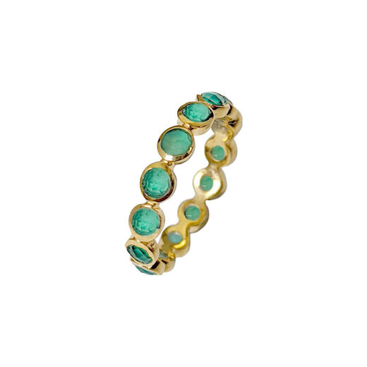 Green onyx eternity band ring by Mirabelle