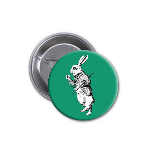White Rabbit button badge
