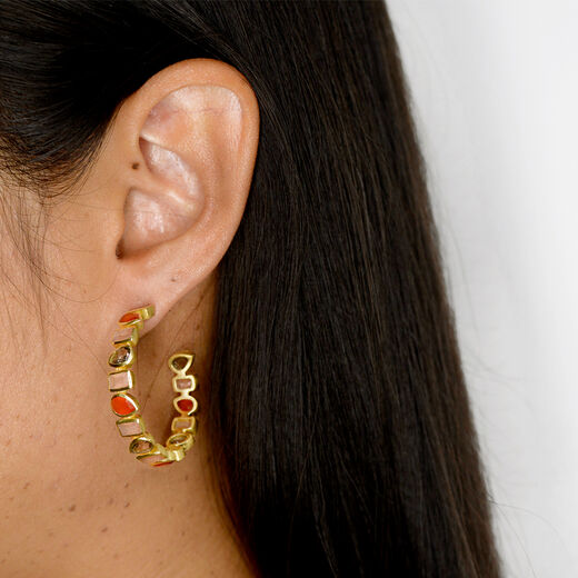 Rose stones hook earrings by Shan Shan