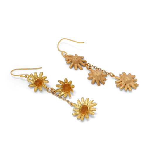 Yellow daisy statement earrings by Michael Michaud