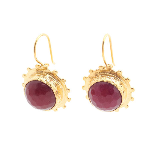Red jade hook earrings by Ottoman Hands