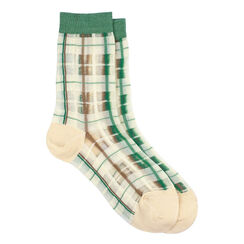 Green check sheer socks