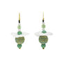 Beaded earrings made of mixed recycled fabric and embroidery