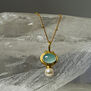 Pearl and chalcedony necklace by Mirabelle