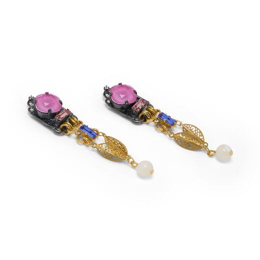 Neo Victoriana pink drop earrings by VICKISARGE