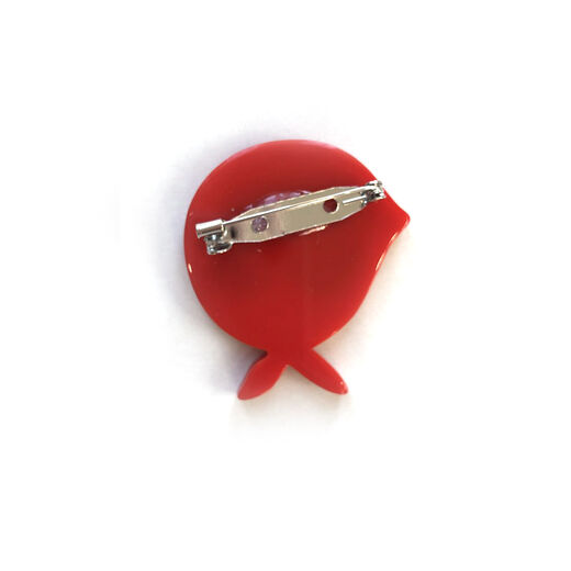 Resin brooch women with red head scarf