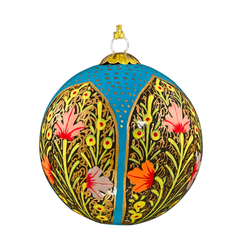 Papier-m&acirc;ch&eacute; blue Chinar bauble