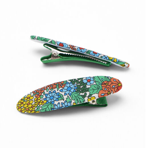 Multicoloured floral hair clips